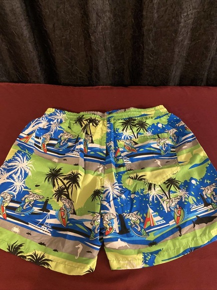 SSLR Mens sz 36 Swim Trunks Quick Dry Swim Shorts, Mesh Lining, Surfing Sharks - Picture 4 of 8